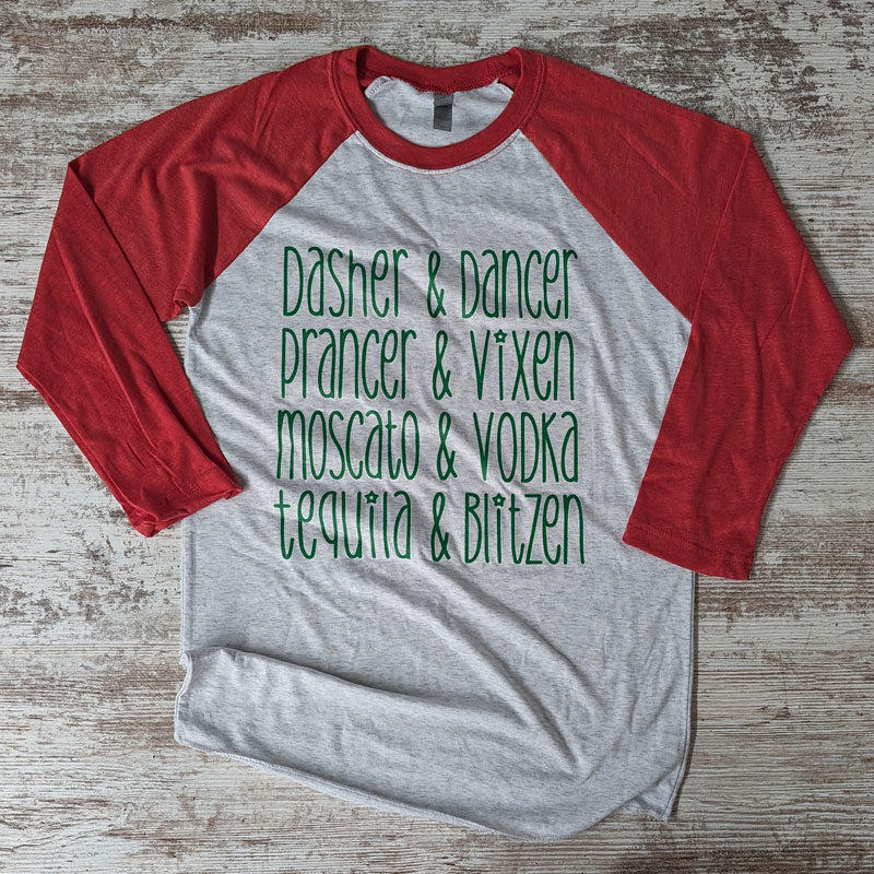 Holiday Names 3/4 Sleeve Triblend Shirt