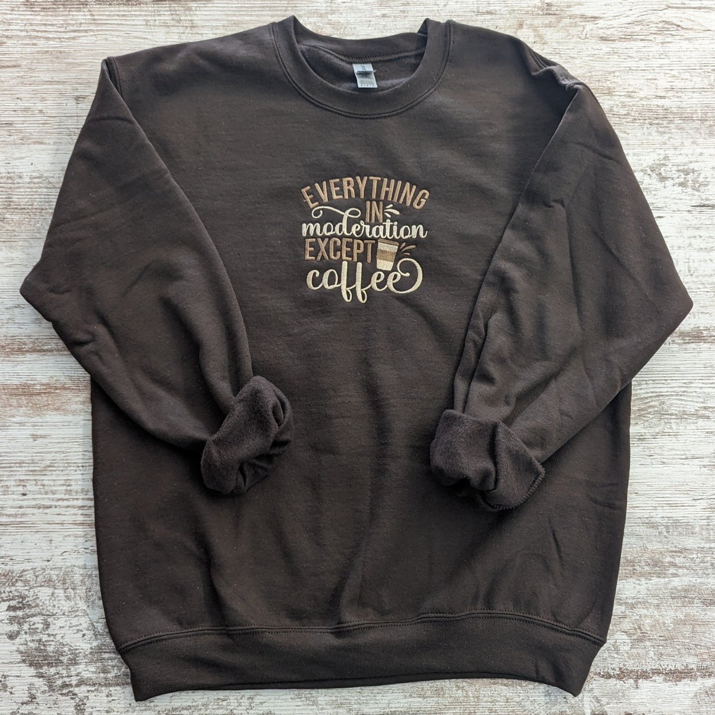 Coffee Embroidered Sweatshirt