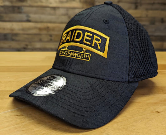 Raider New Era Fitted Black Camo Cap w/ 4 Stars on back