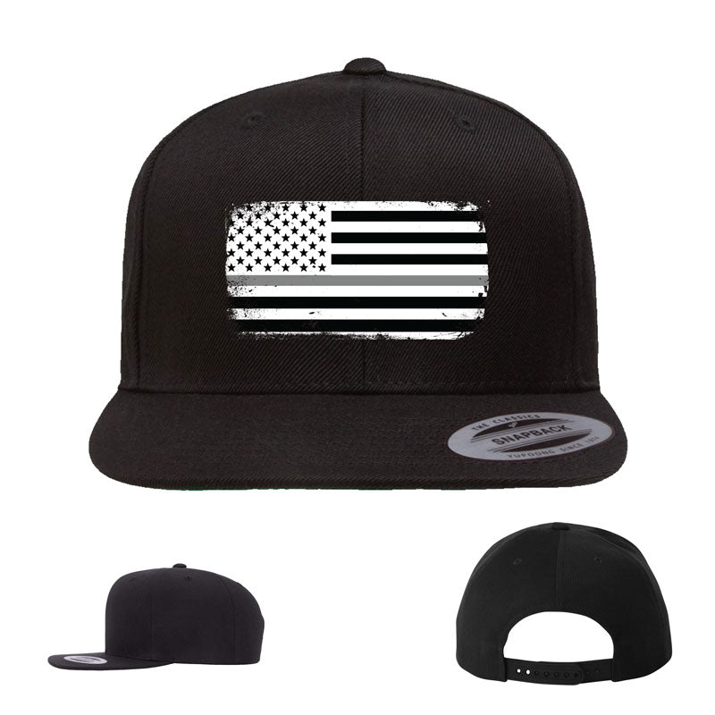 Thin Grey Line - Premium Flat Bill Snapback Cap